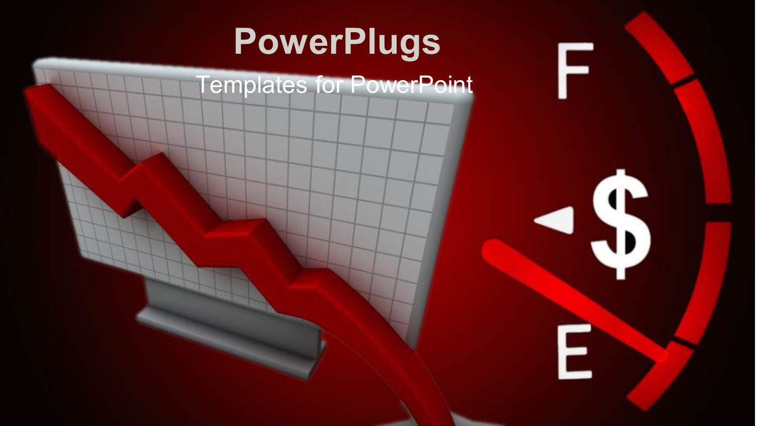 a Gauge with a Dollar Sign Approaching Empty on a Red Background