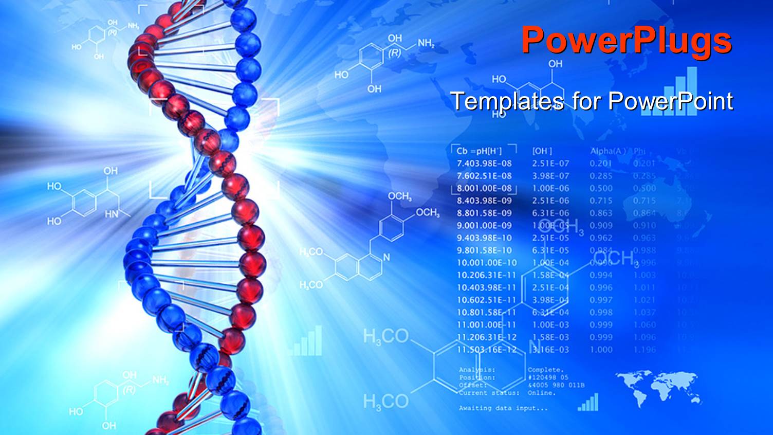 Genetic DNA Symbol with Chemical Formulas in Background