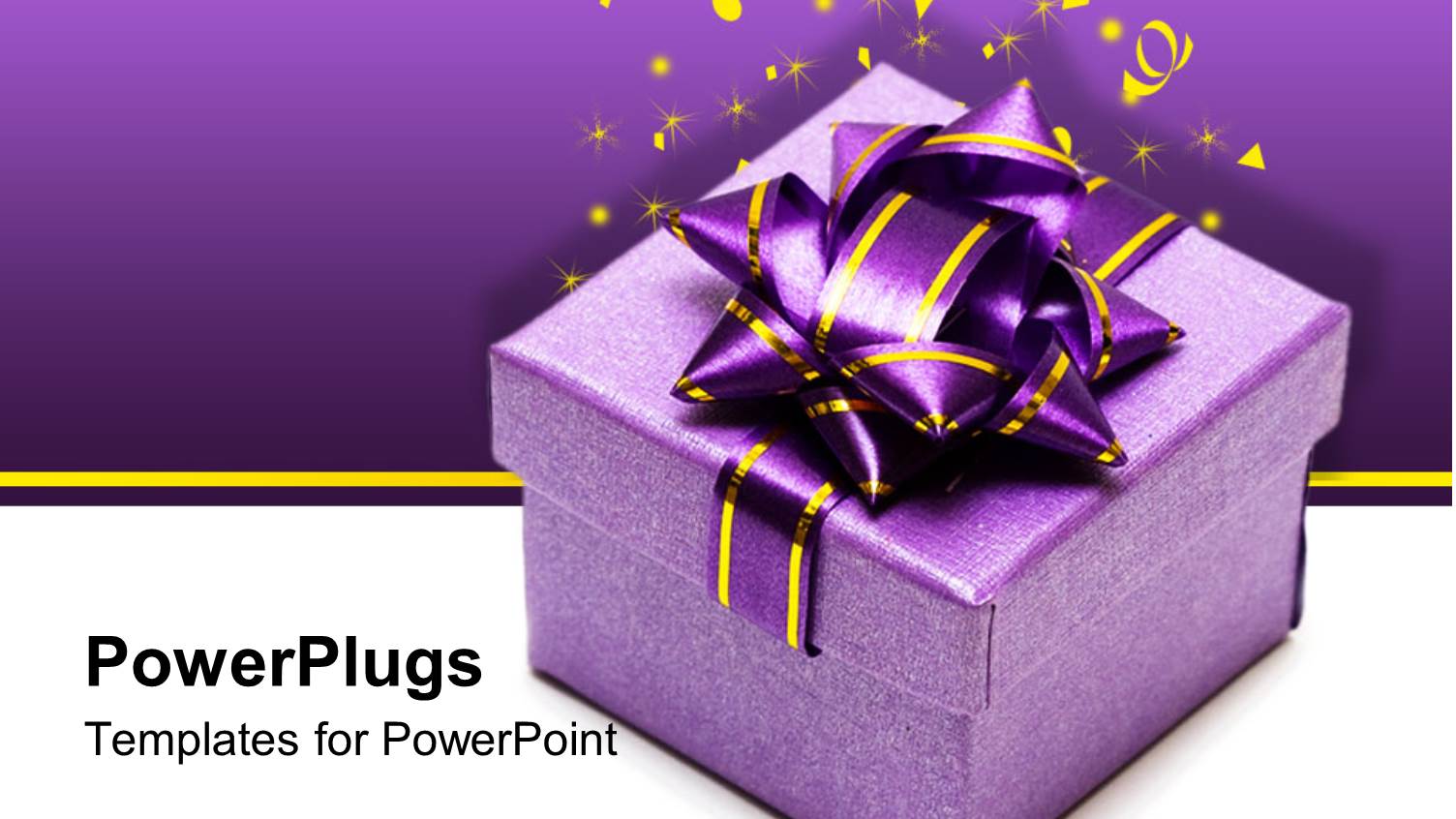 a Gift Hamper with a Purple Background Including Celebration Material