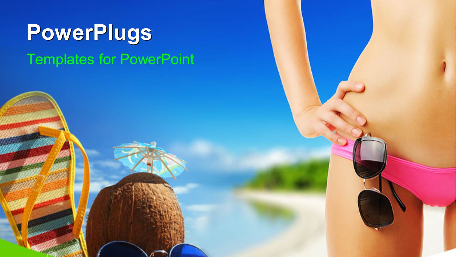 a Girl in a Bikini with Sea in the Background