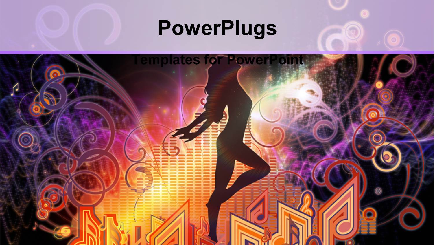 a Girl Dancing with Music Signs in the Background