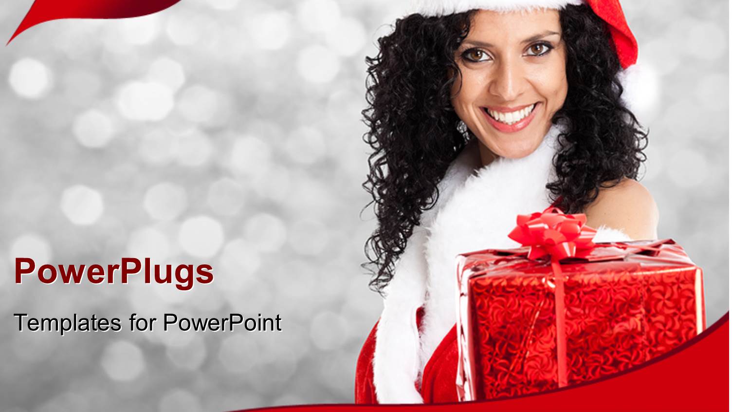 a Girl in the Form of a Santa Represeting Gifts and Christmas