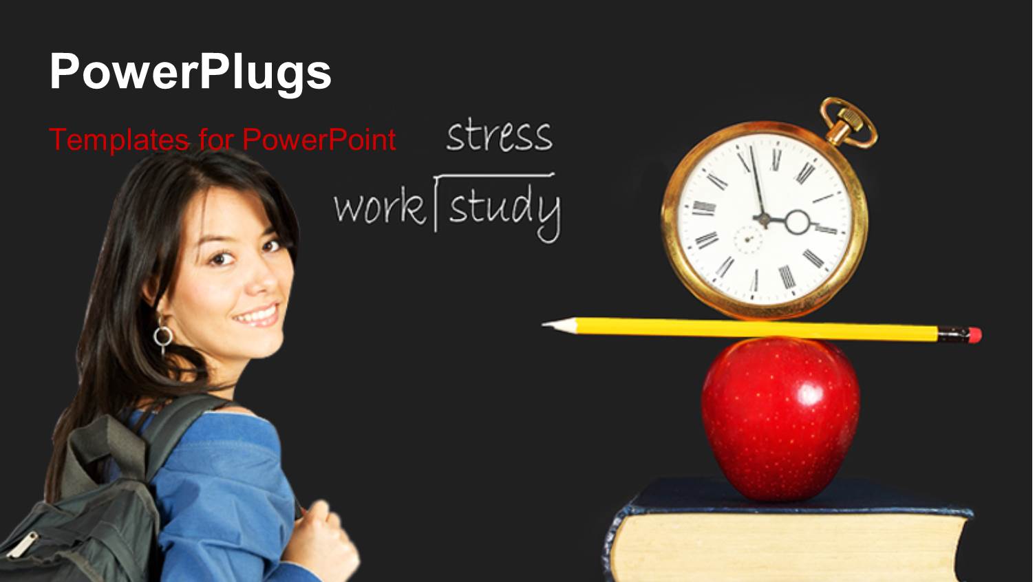 a Girl Going to School with Grayish Background and Place for Text