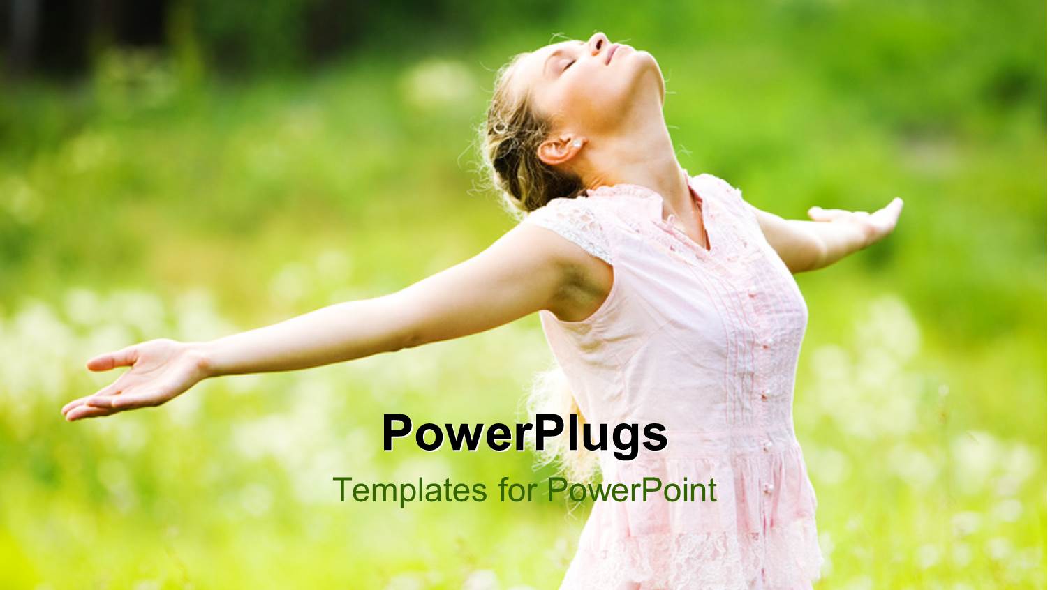 a Girl Happy in the Filed with Greenery in the Background