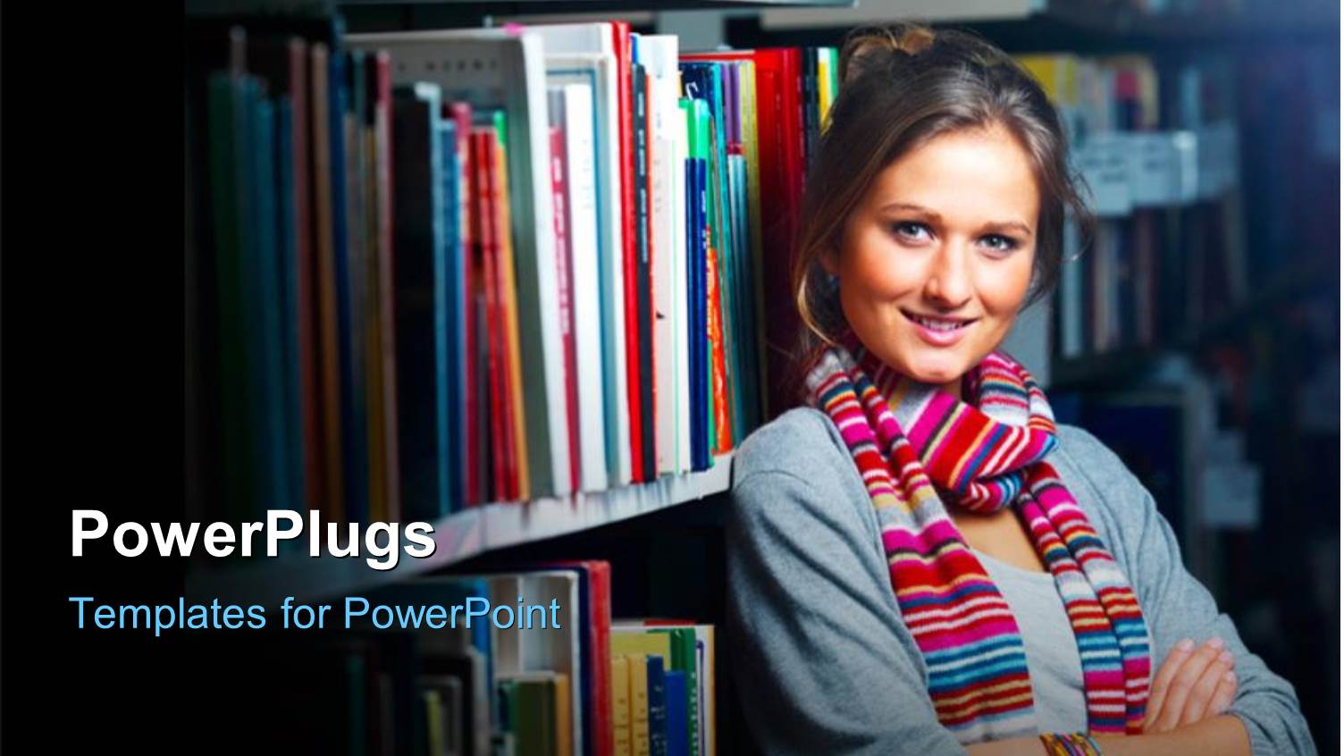 a Girl in the Library with Blurr Background