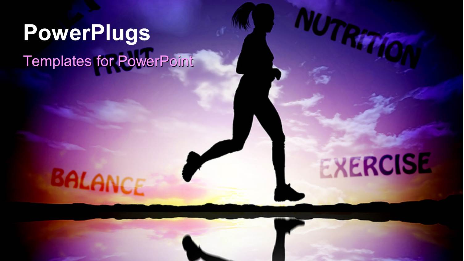 a Girl Running across a Lake with her Shadow in Water