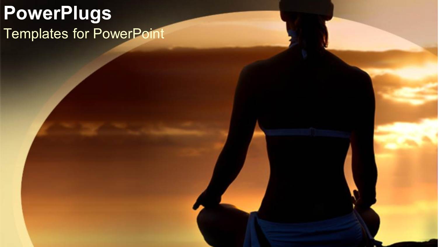 a Girl in a Yoga Position with Clouds  in the Background