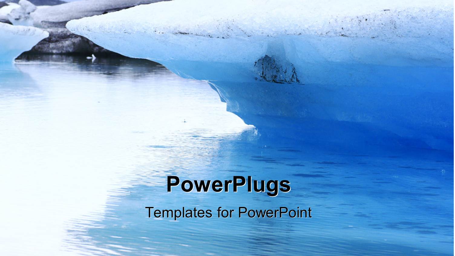 a Glacier in a Lake with Whitish Background