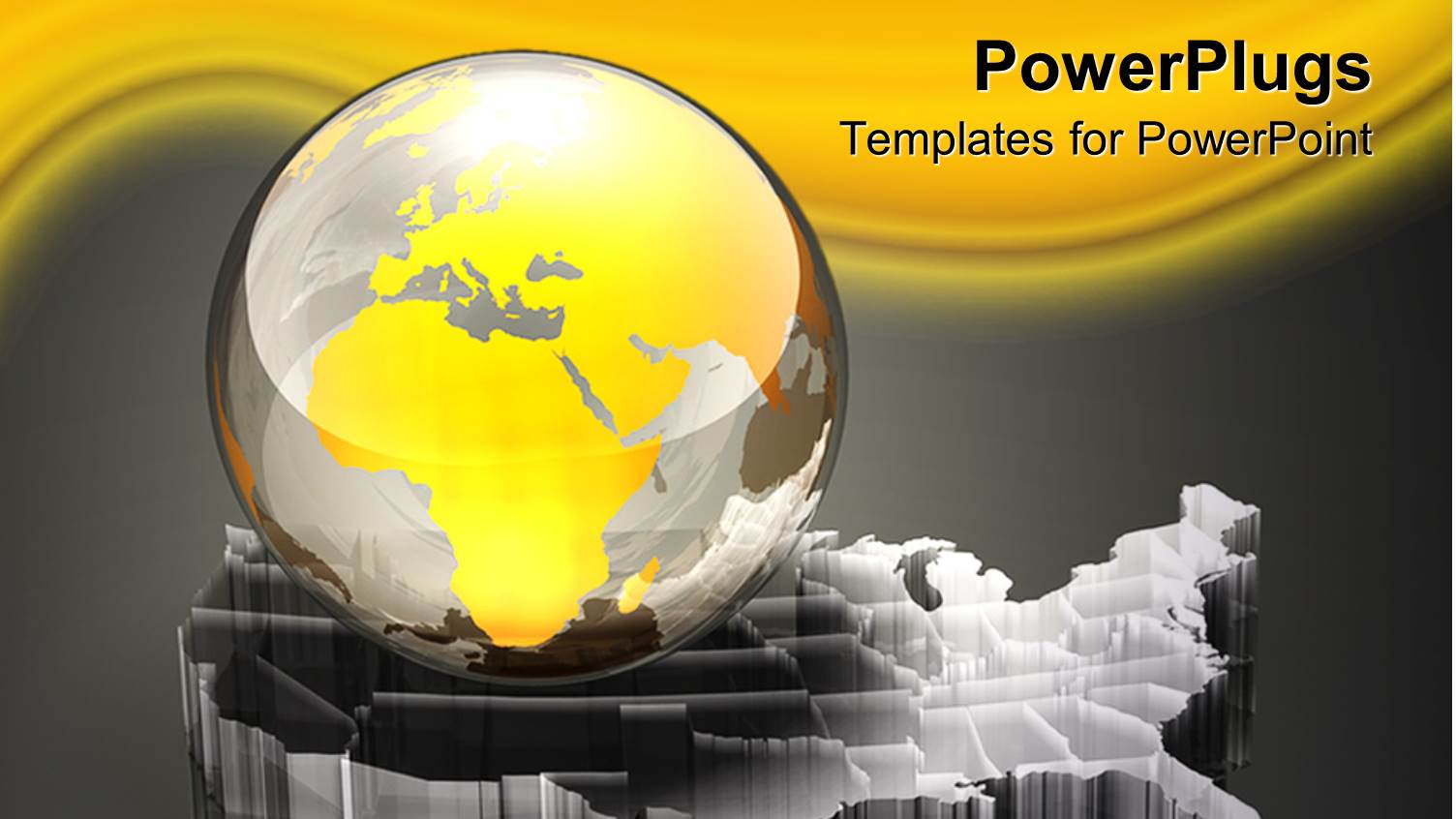 Glass Globe Sitting Atop Three Dimensional USA Map