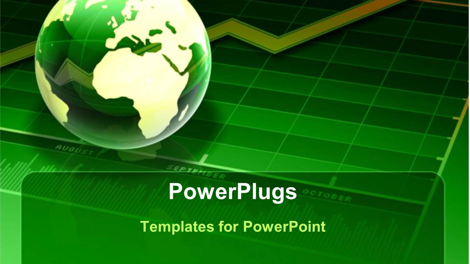 Glass Globe Sitting on Green Business Chart with Arrow Showing Growth