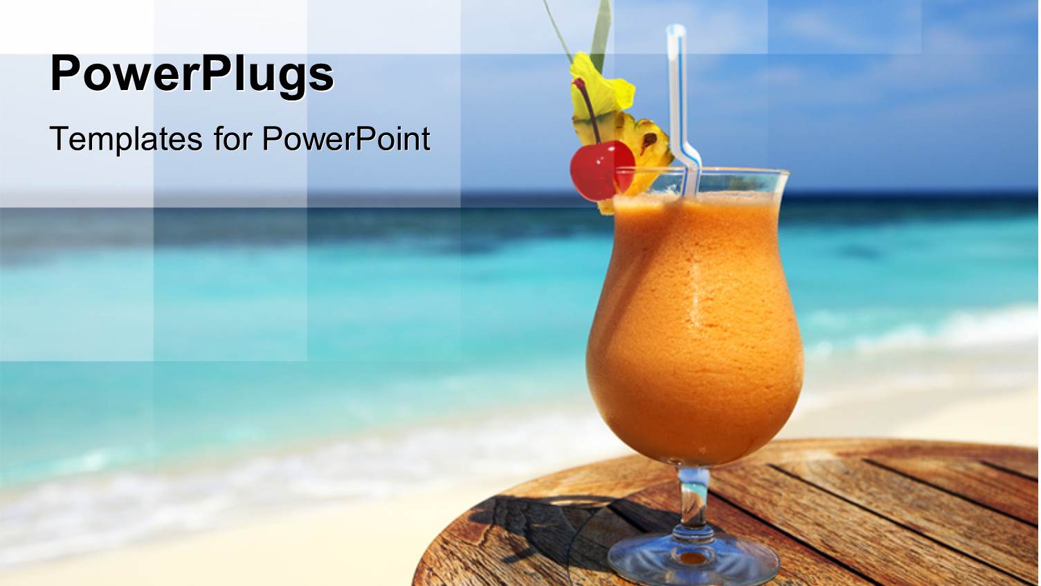 a Glass of Juice with Sea in the Background