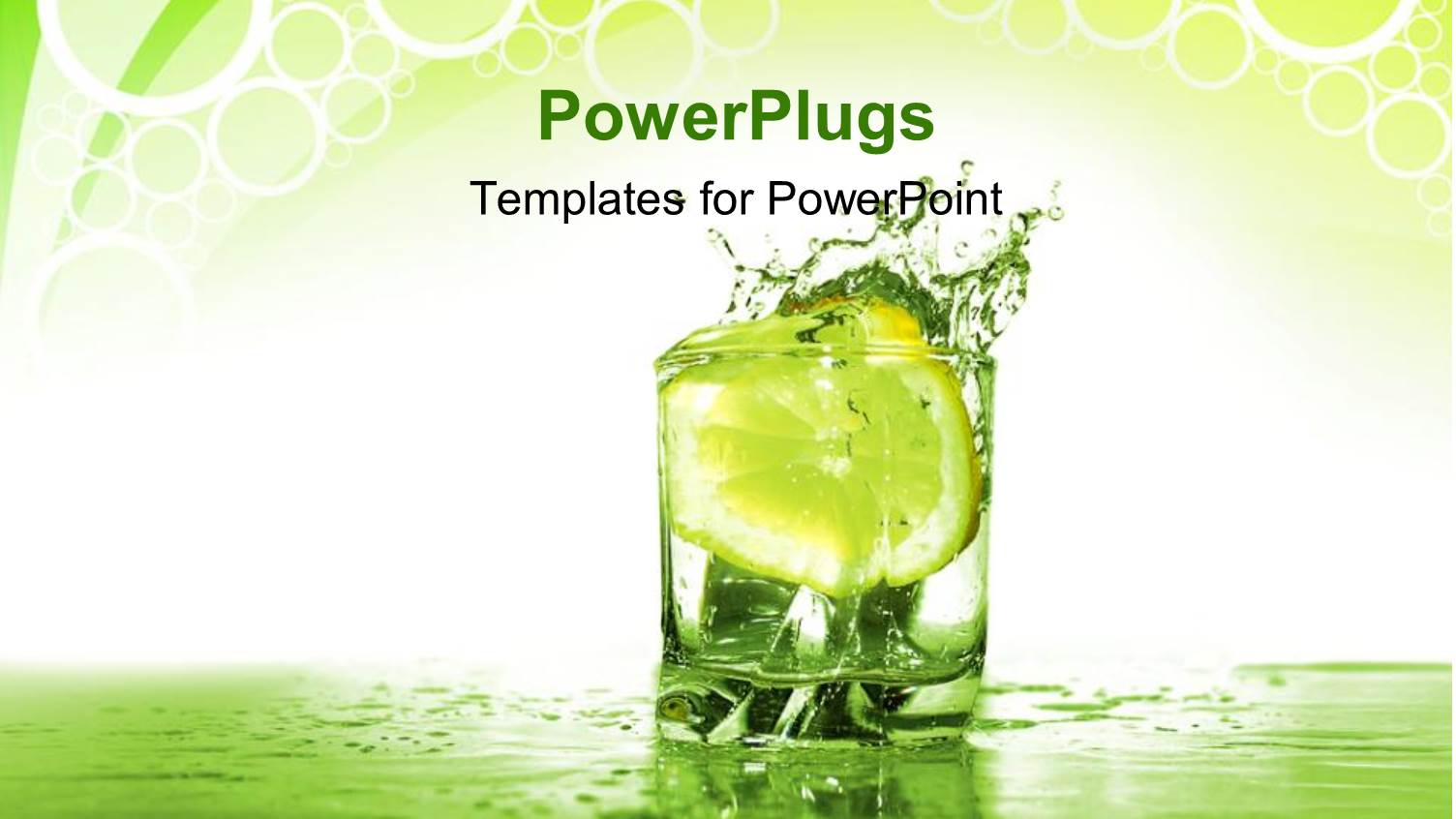 a Glass with Water and a Slice of Lemon