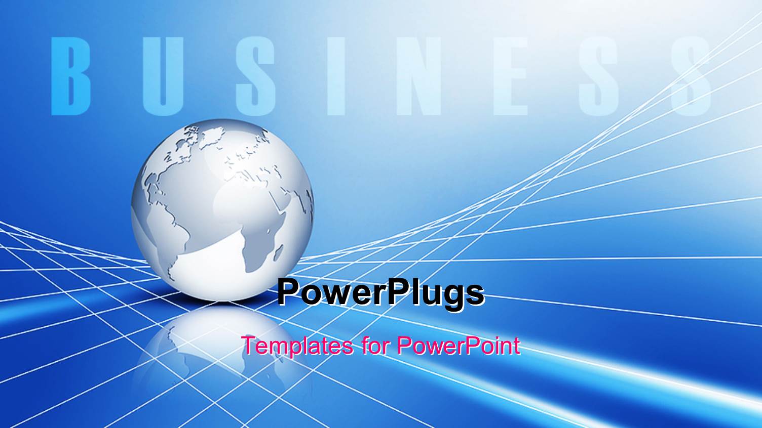 Global Business Metaphor with Silver Earth Globe on 3D Grid Lines