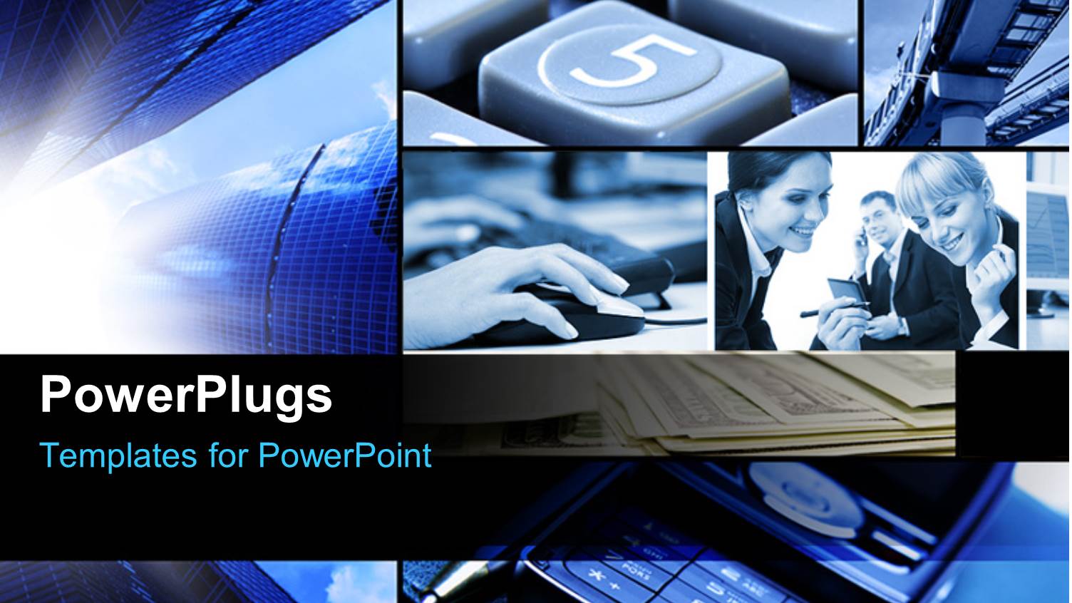 Global Communication in Business with Collage of Phones and Business Professionals 