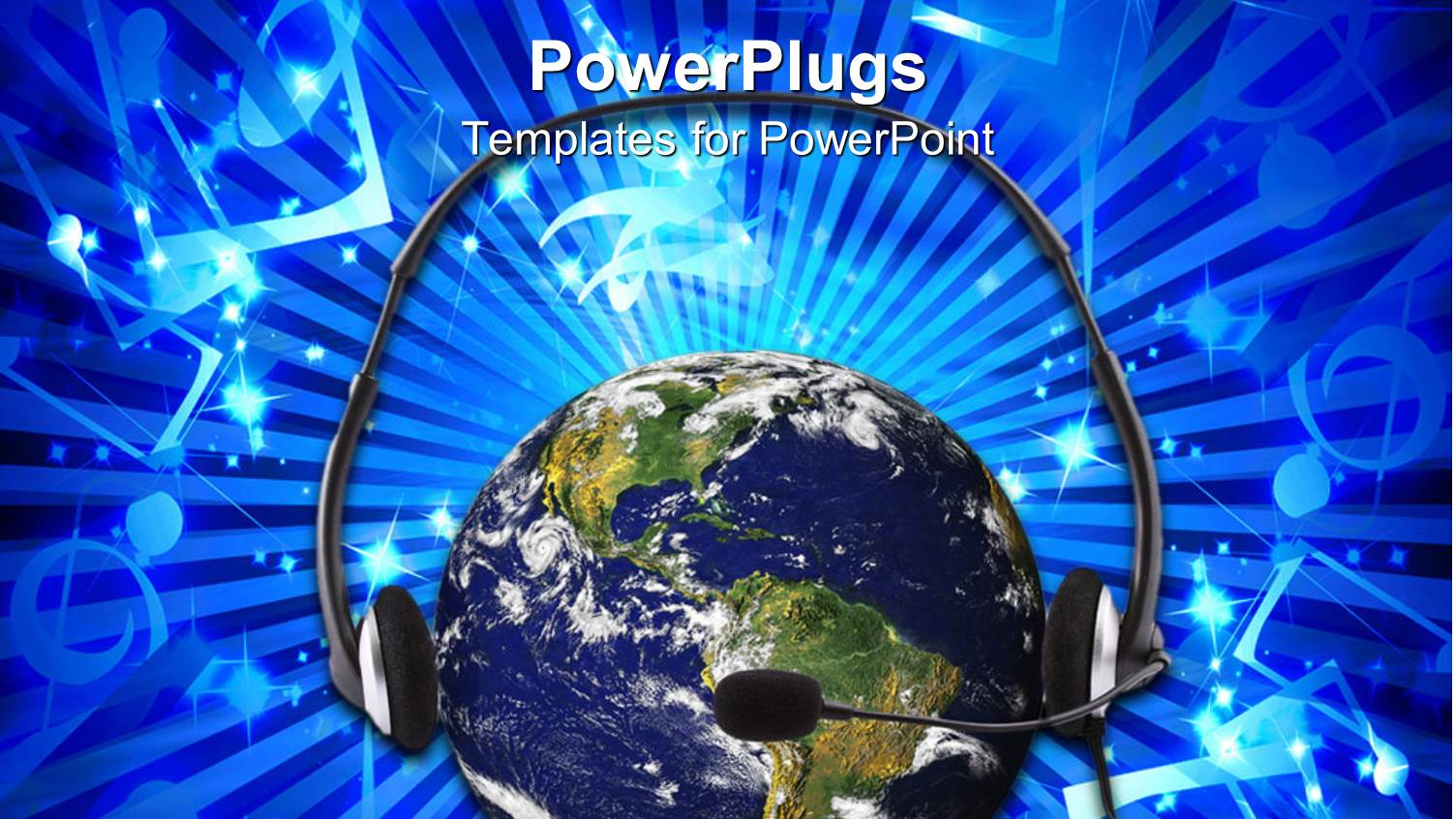 Global Communications Customer Service Metaphor with Earth Listening to Headset