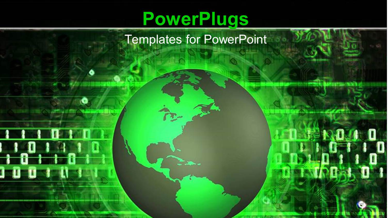 Global Communications Theme with Green Globe World, Binary Code, Technology, it