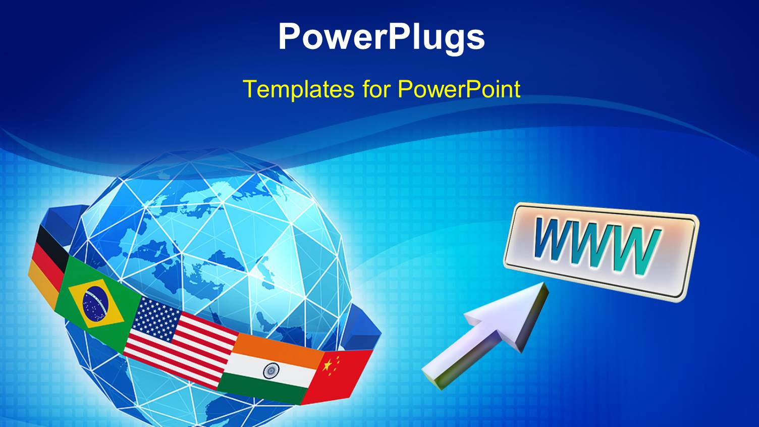 Global Network Depiction with Flag of Countries Around Globe and Mouse Pointer
