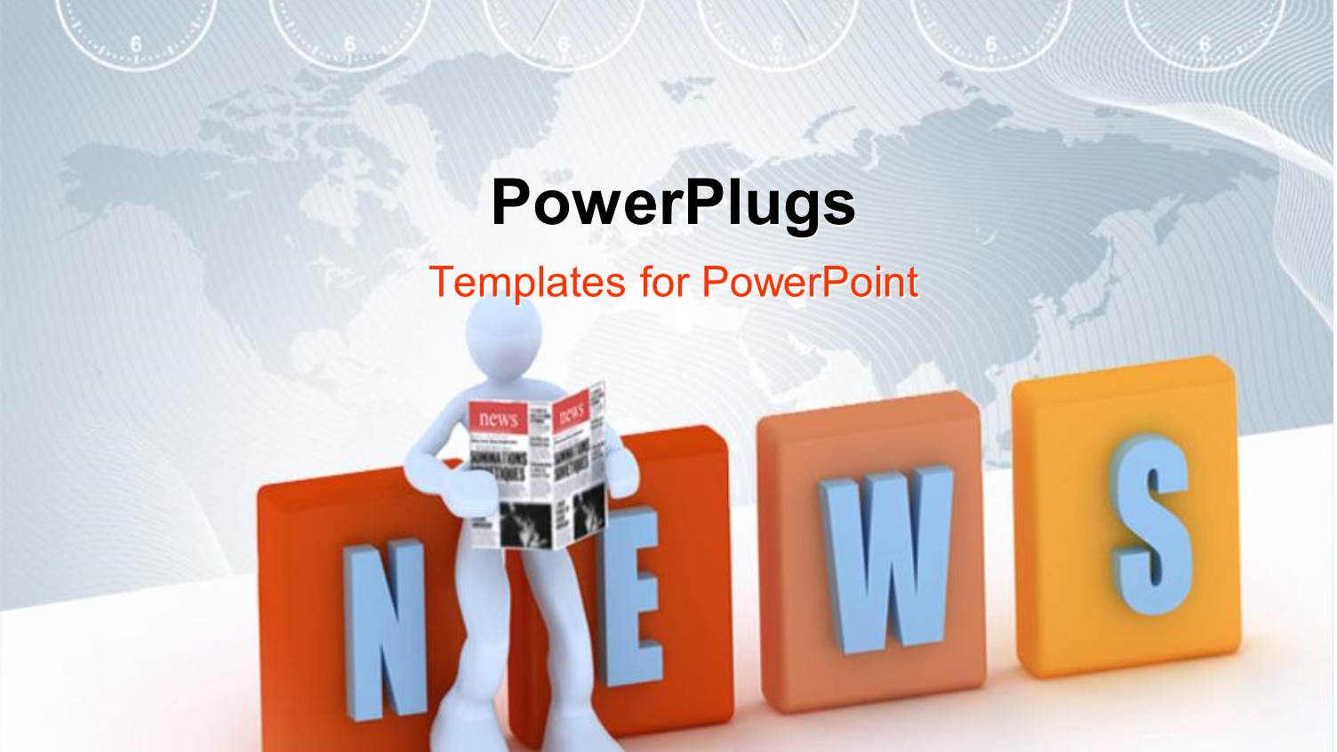 Global NEWS Depiction with 3D Man Reading Magazine with World Map in Background