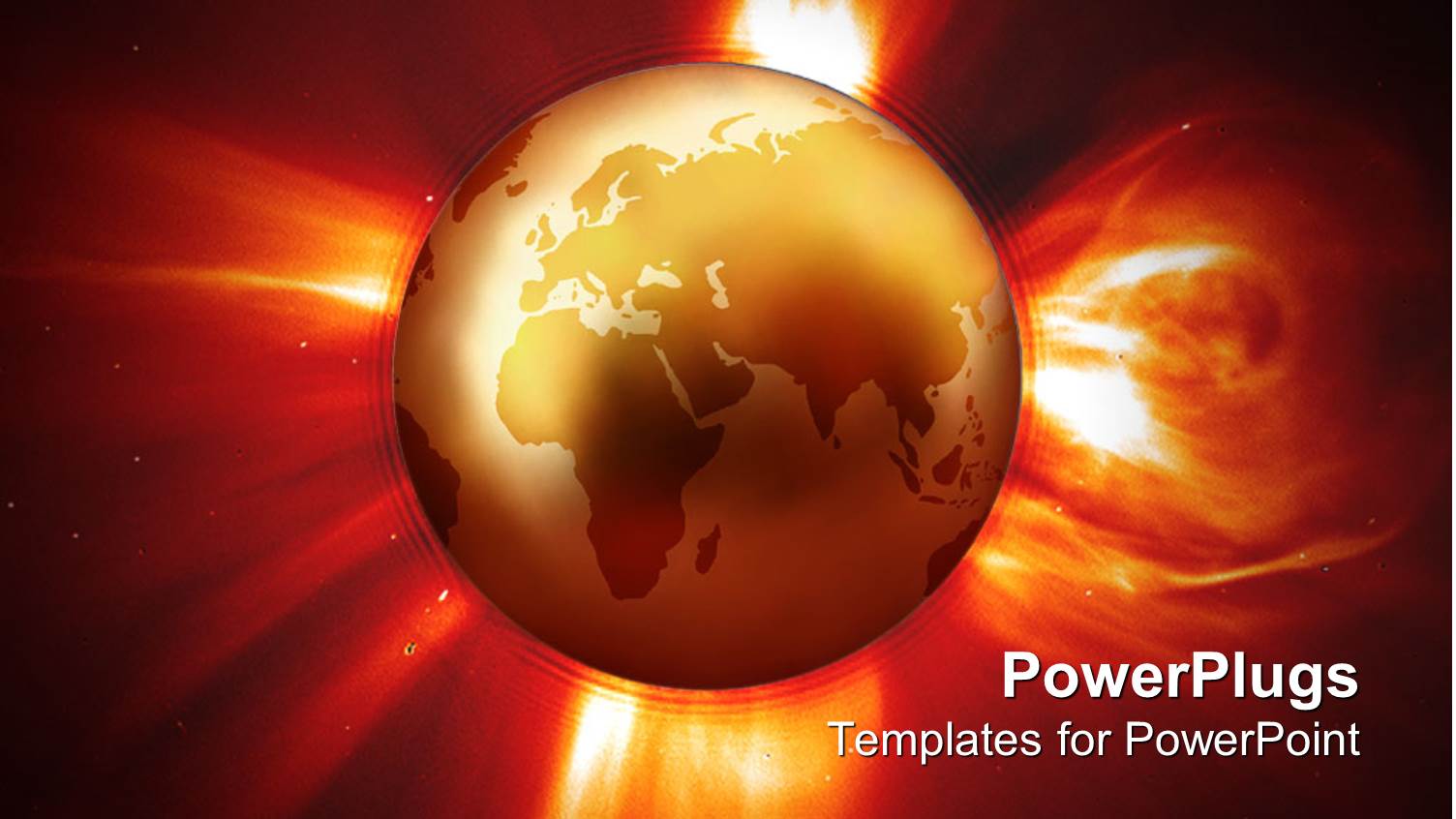 Global Warming Metaphor with Earth Globe World Surrounded by Red Fire in Space