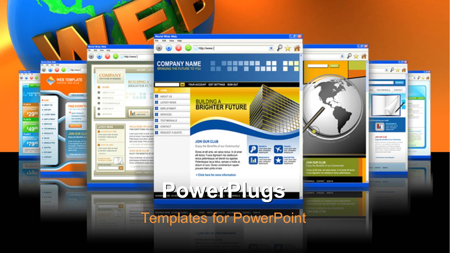 Globe with 3D Text WEB and Internet Browsers Surfing the Internet 