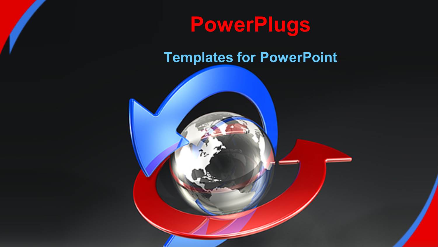 a Globe with a Blue and Red Arrow across it