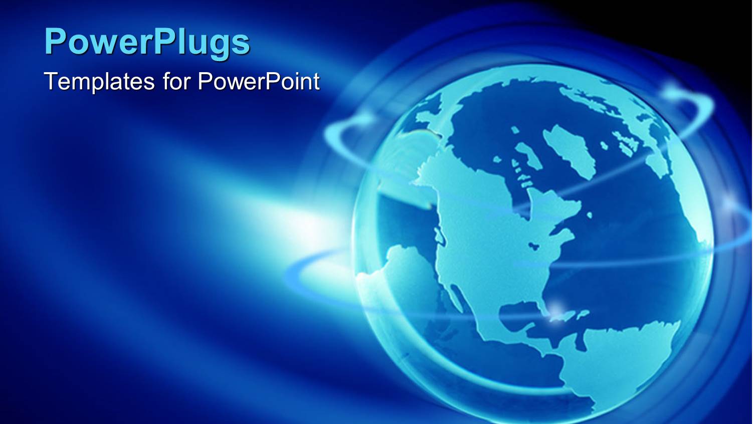 Globe on Bright Blue Background with Curved Lines Showing Satellite Paths