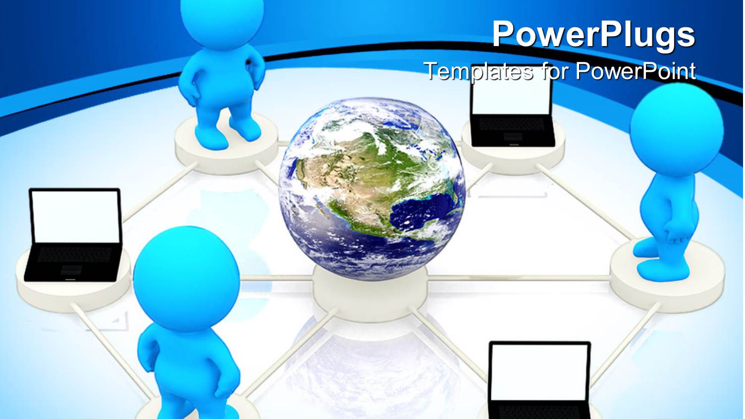 a Globe Connected with Laptops and People