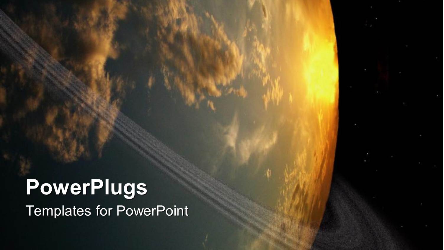 Globe Depiction with Orbiting Line and Sun Reflected on Planet Earth on Starry Black Galaxy Background