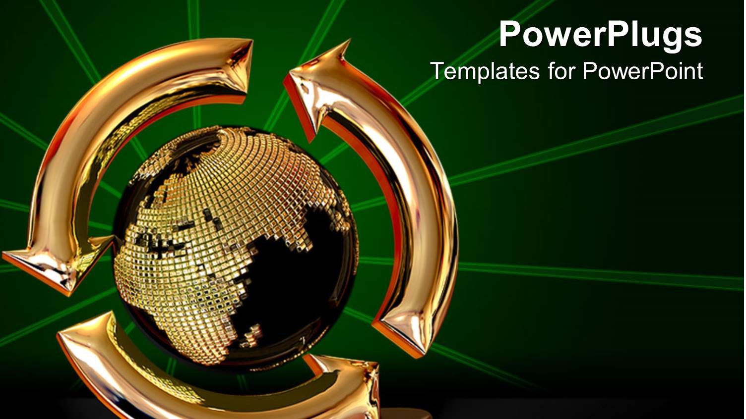 a Globe in Golden Color with Green Lines in the Background