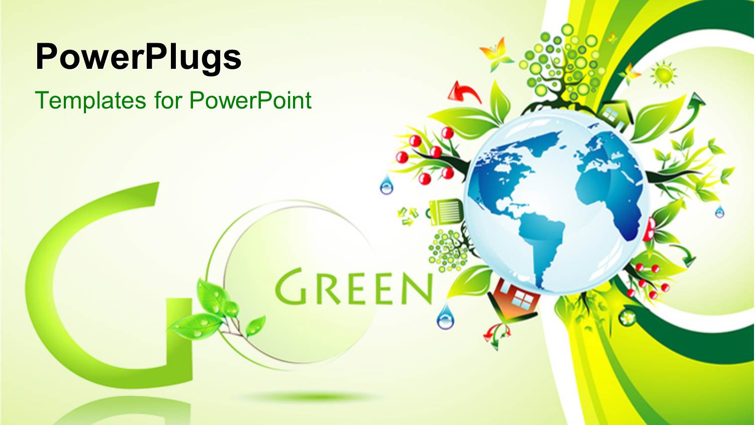 a Globe with Greenish Background and Place for Text