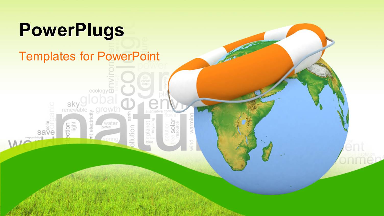 Orange Colored Lifesaver on Earth Globe Depicting Earth Preservation