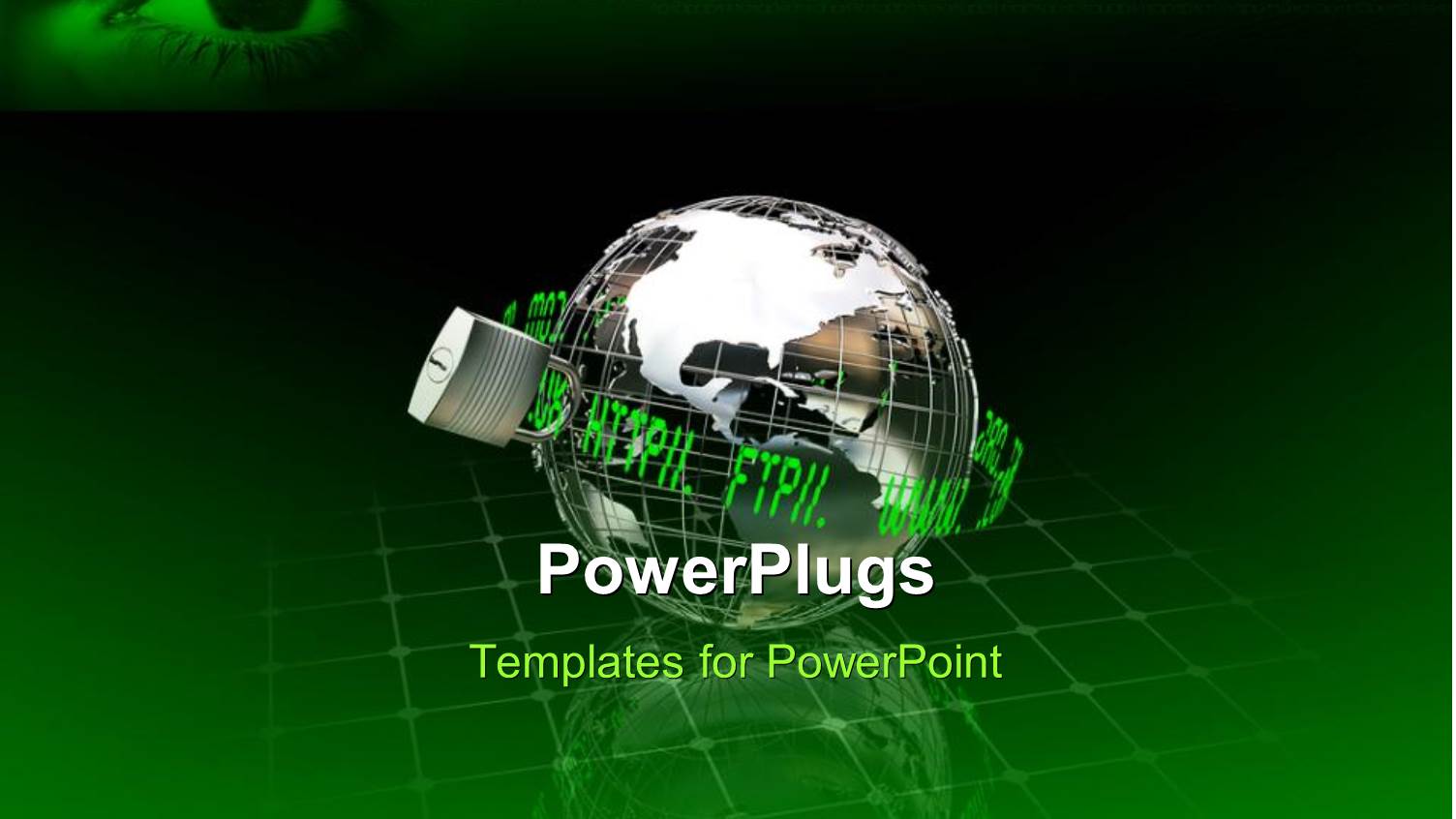 a Globe with a Lock and Greenish Background