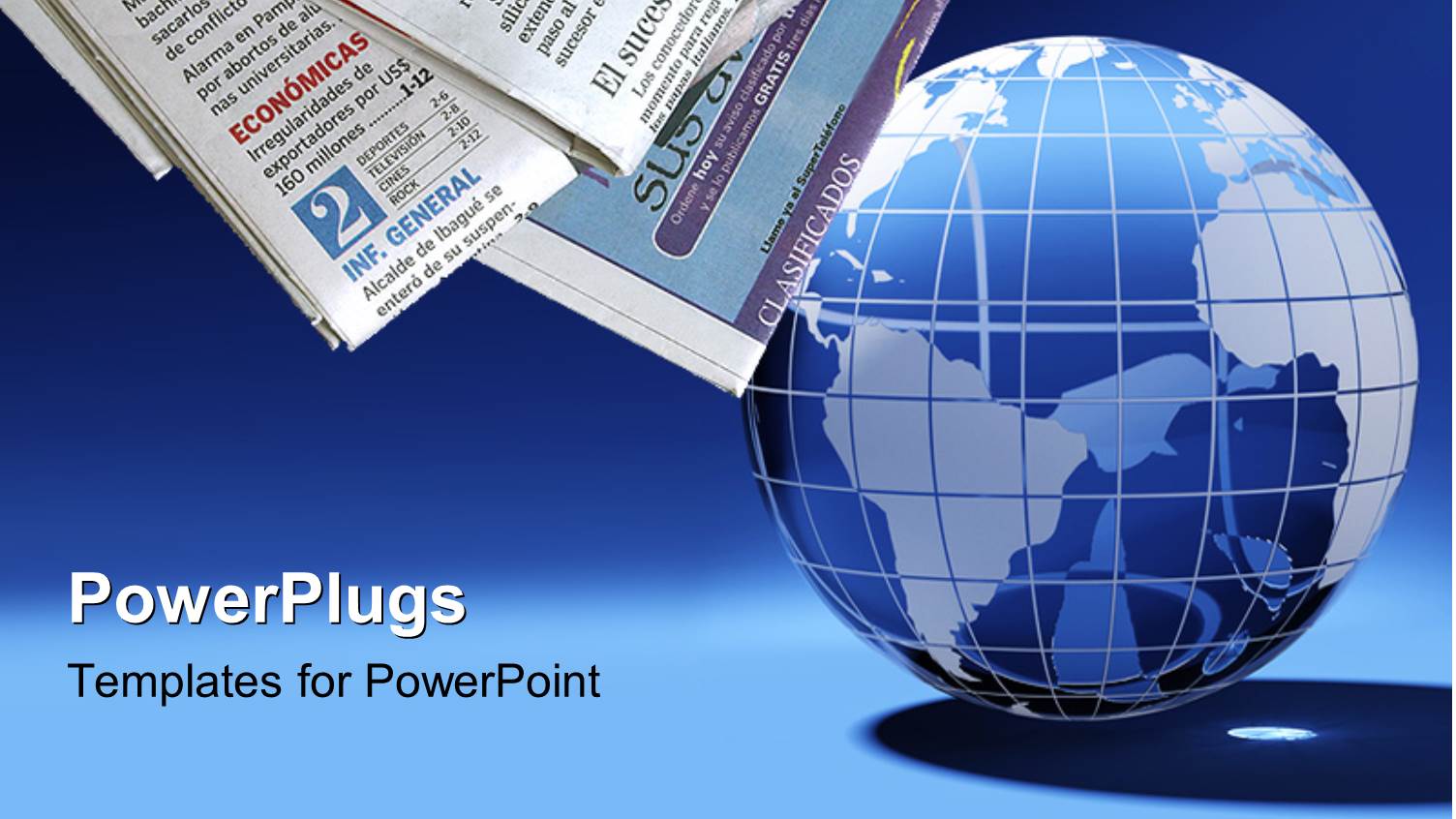 a Globe with a Lot of Newspaper and Bluish Background