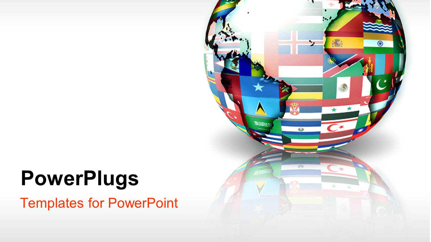 Globe with Map and Different Country Flags