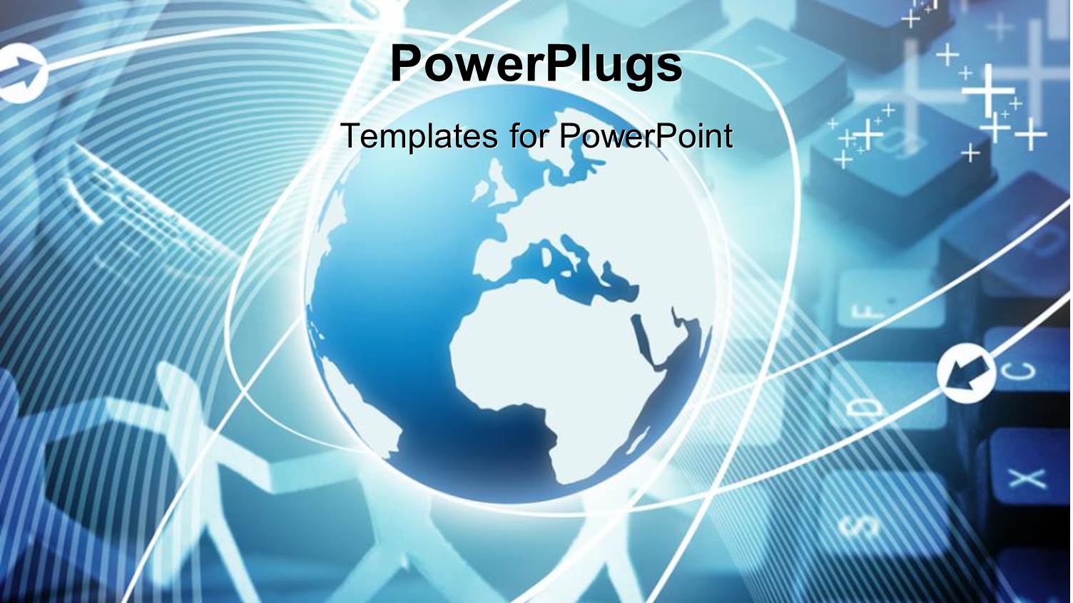 Globe with Mobile Phone and Keyboard in Background