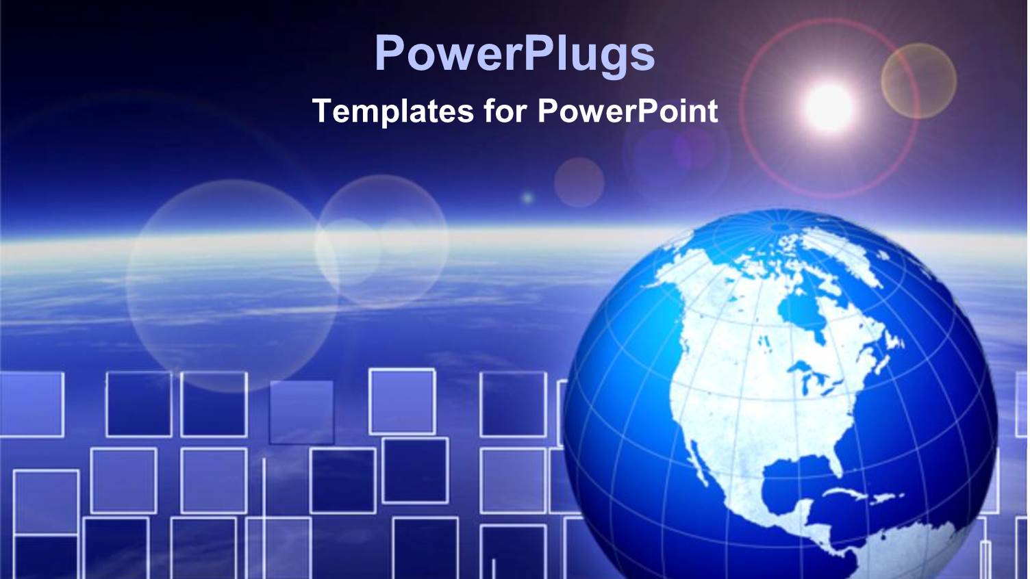 a Globe with a Number of Boxes in the Background