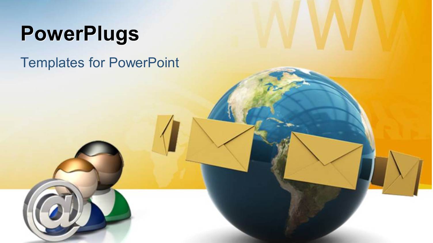 a Globe with a Number of Envelopes and Yellowish Background