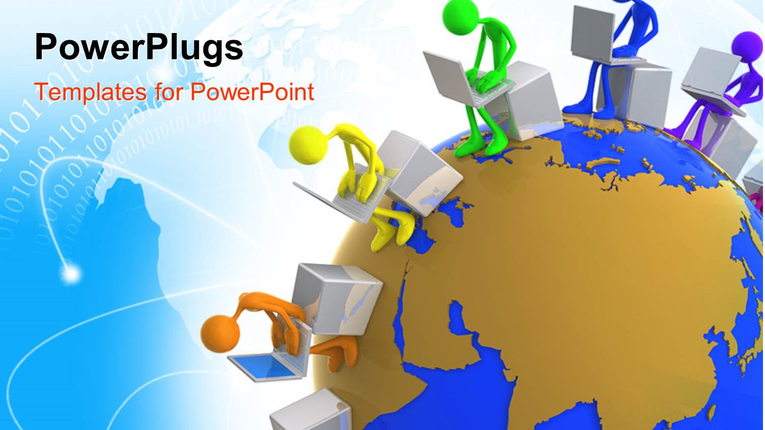 a Globe with a Number of People Working on Laptops