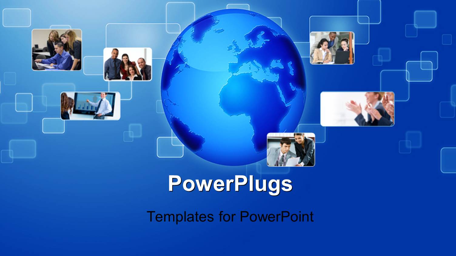 a Globe with a Number of Rectangles in the Background