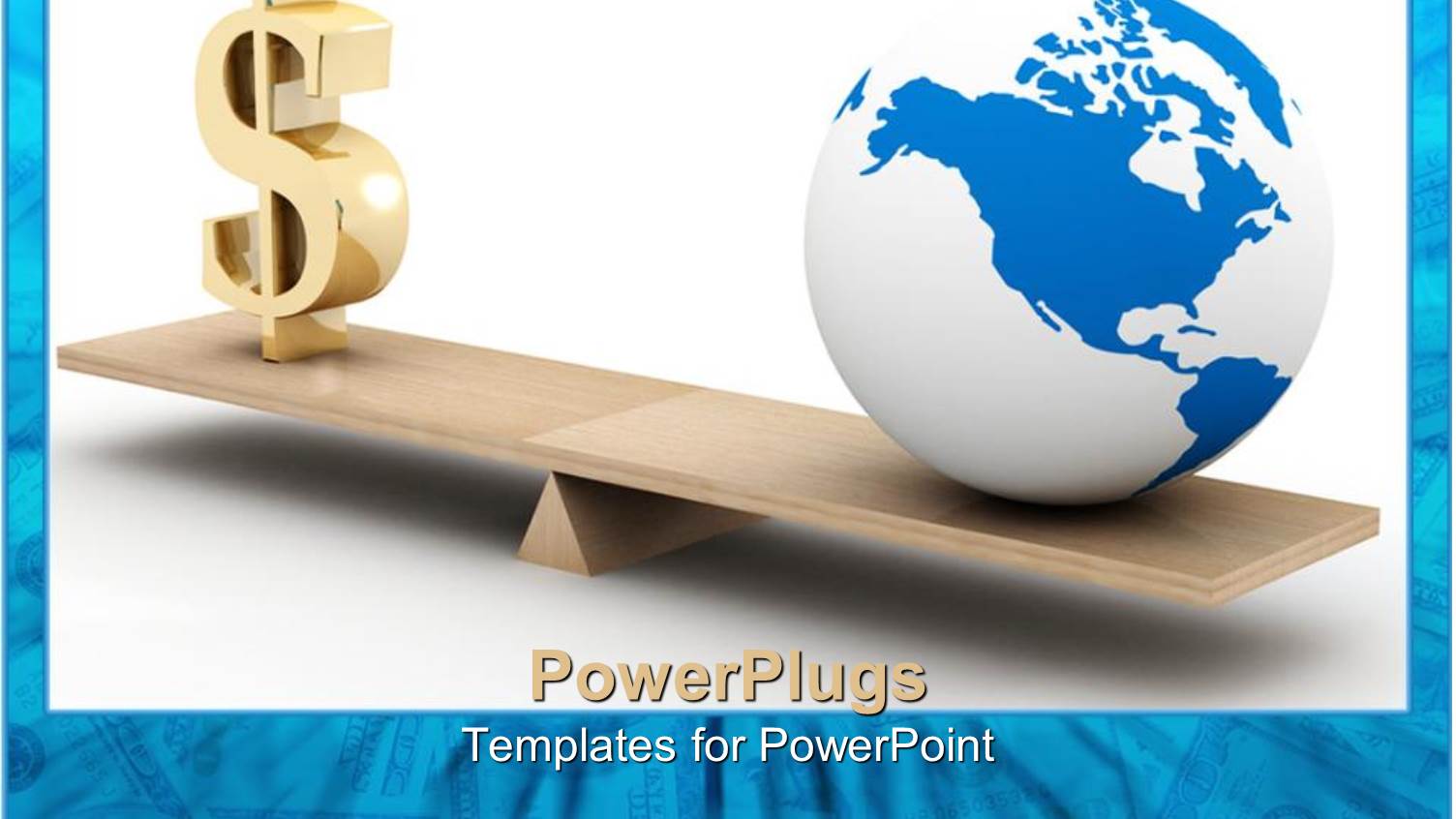 a Globe at One Side of the See Saw and Dollar Sign on the other