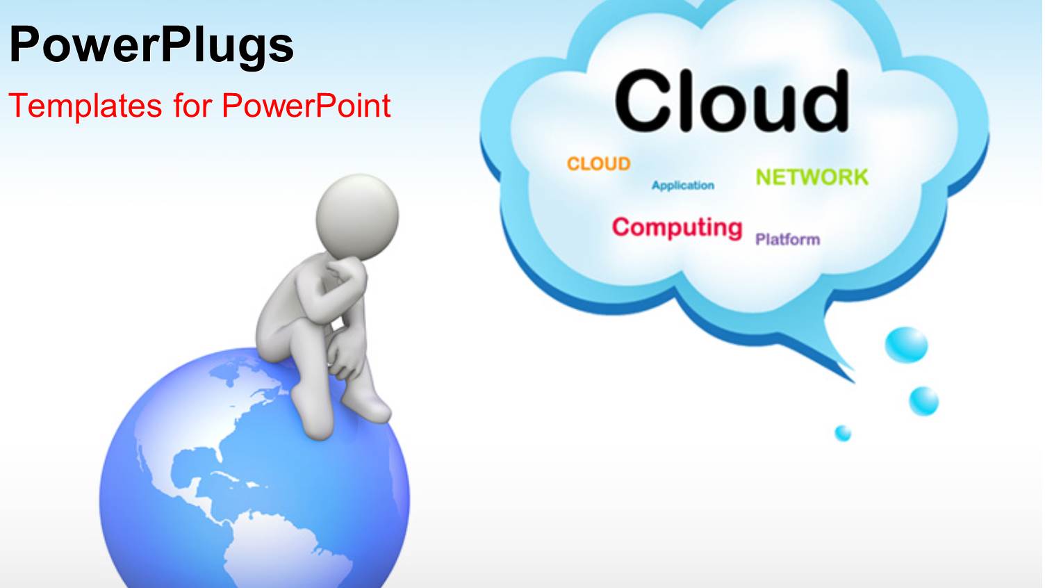 a Globe with a Person on Top of it and Cloud in the Background