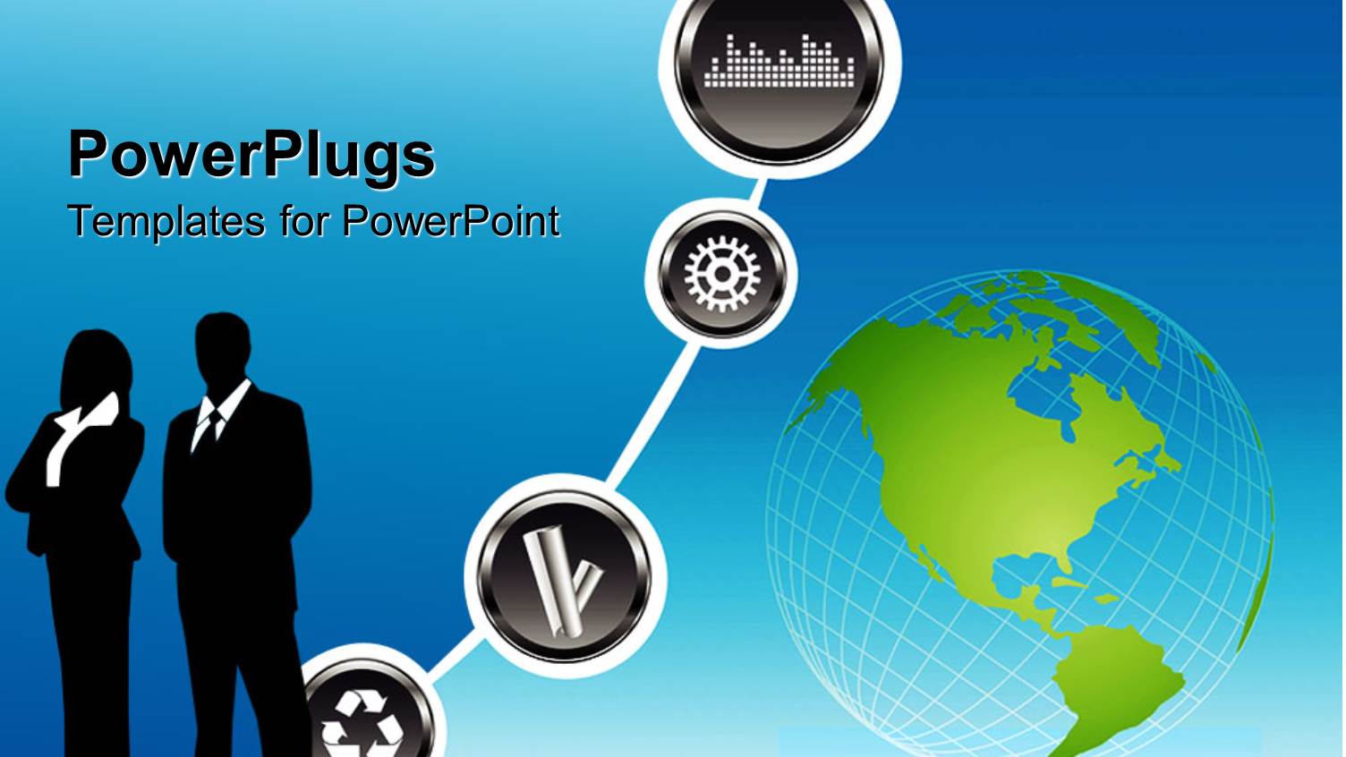 a Globe with a Professional Pair and Bluish Background