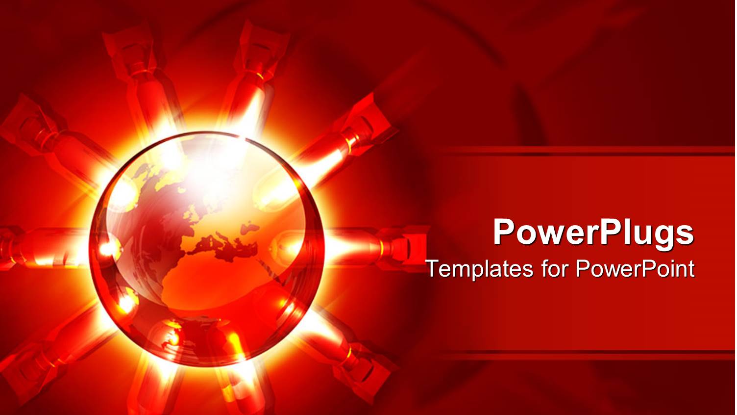 a Globe with Red Background and Place for Text