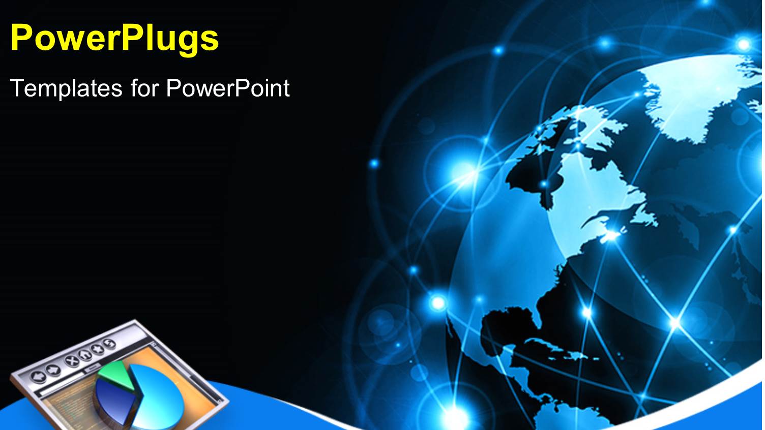 a Globe with Representation of Technology and a Pie Chart