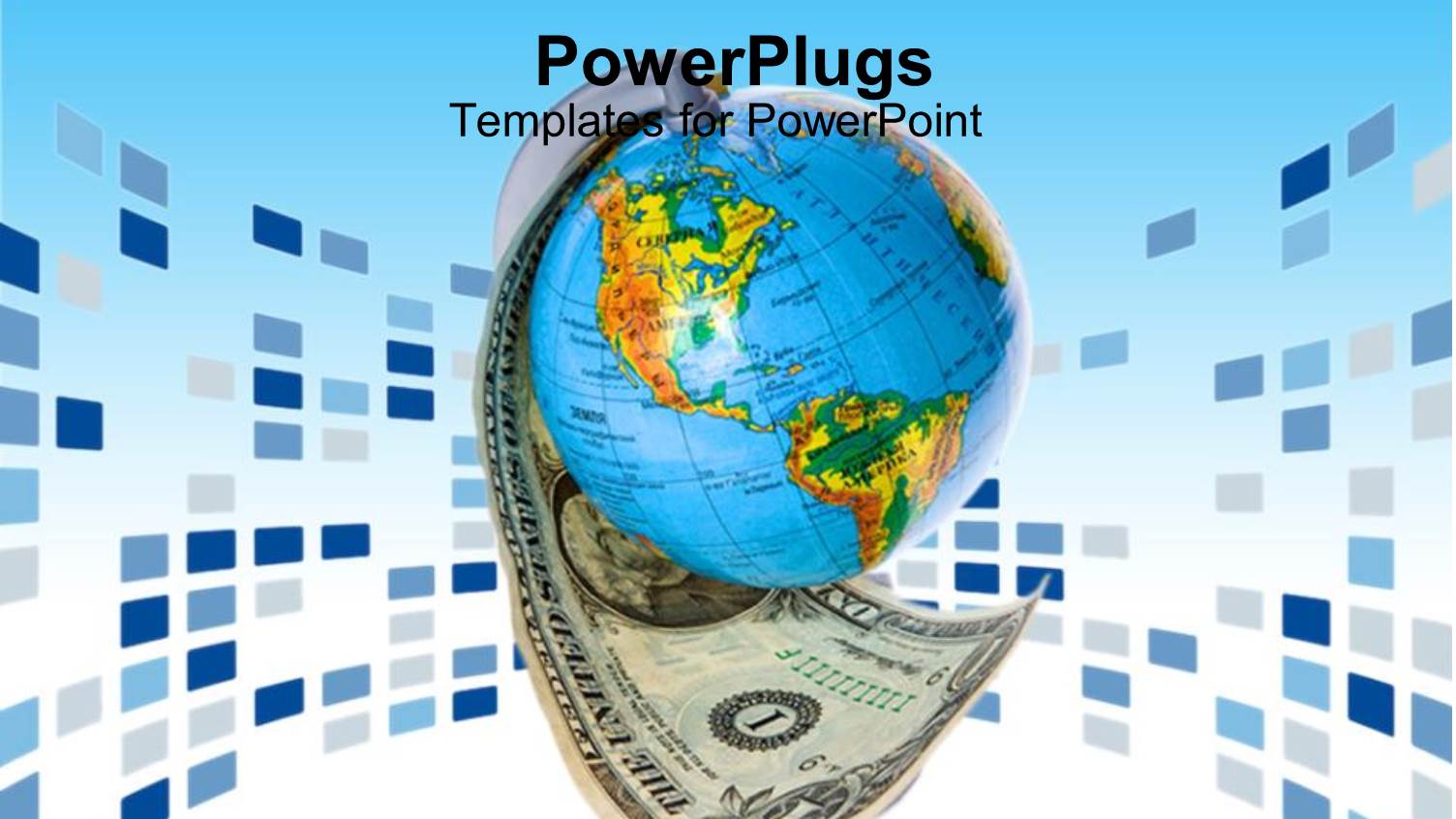 Globe Spinning with American Dollar Bill, Global Trade, Economy, World Finance