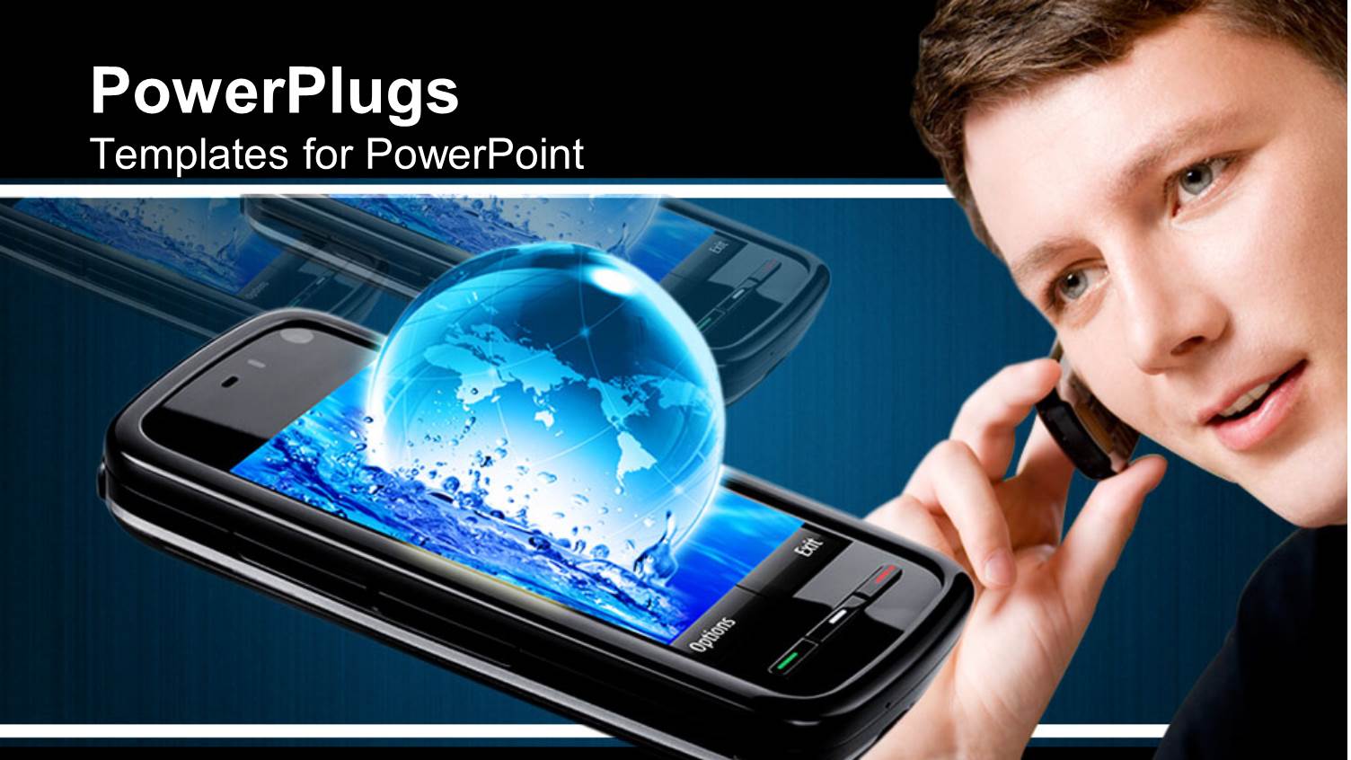 Globe Splashing Out of a Watered Screen of a Mobile Phone