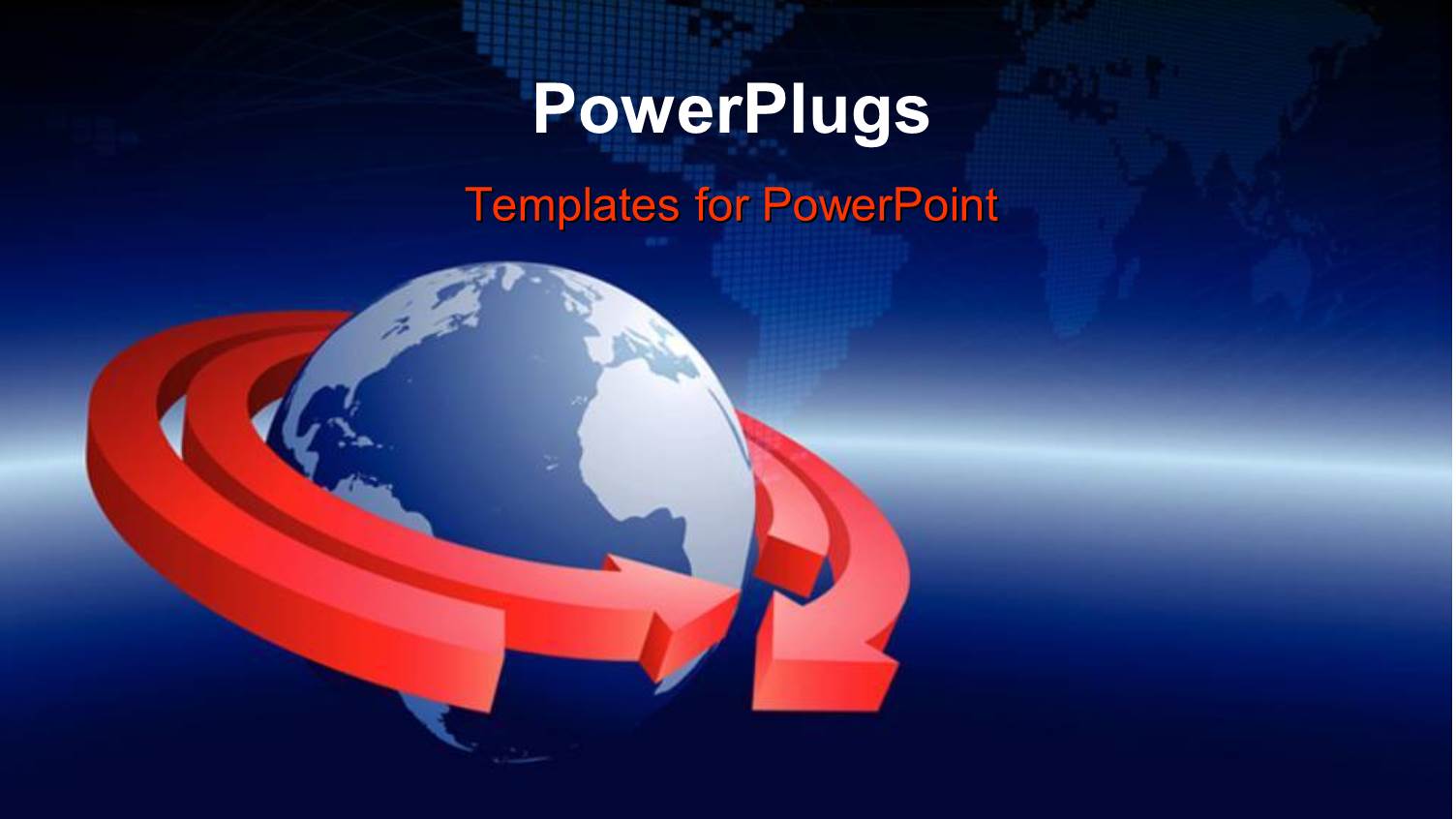 a Globe with Two Arrows in Circles with Map in the Background