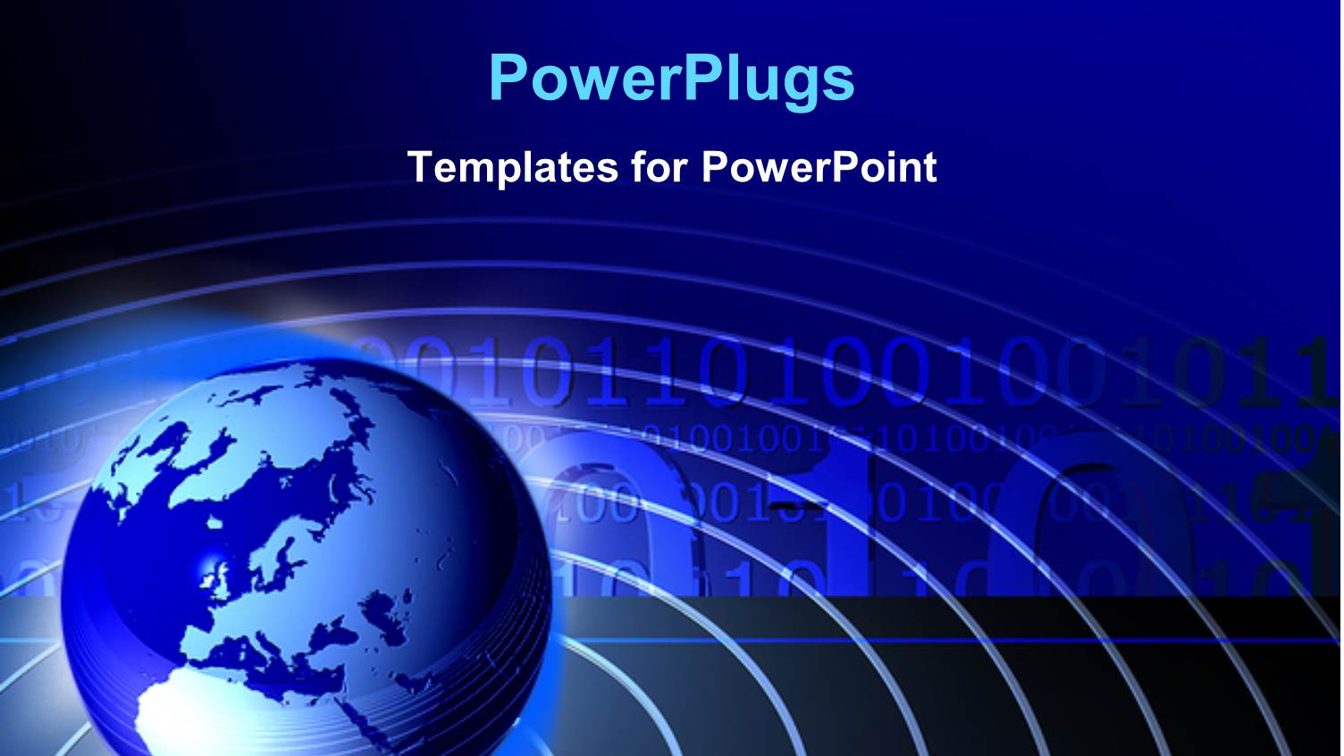 Globe Within Planetary Lines with Binary Digits and Blue Background