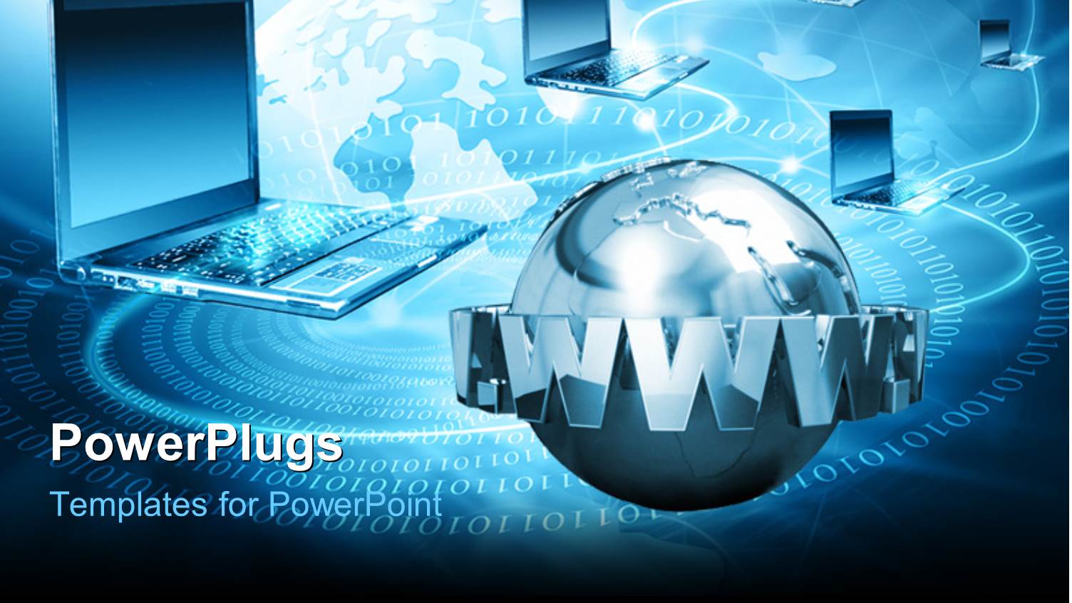 a Globe with the Word Www and Laptops in the Background