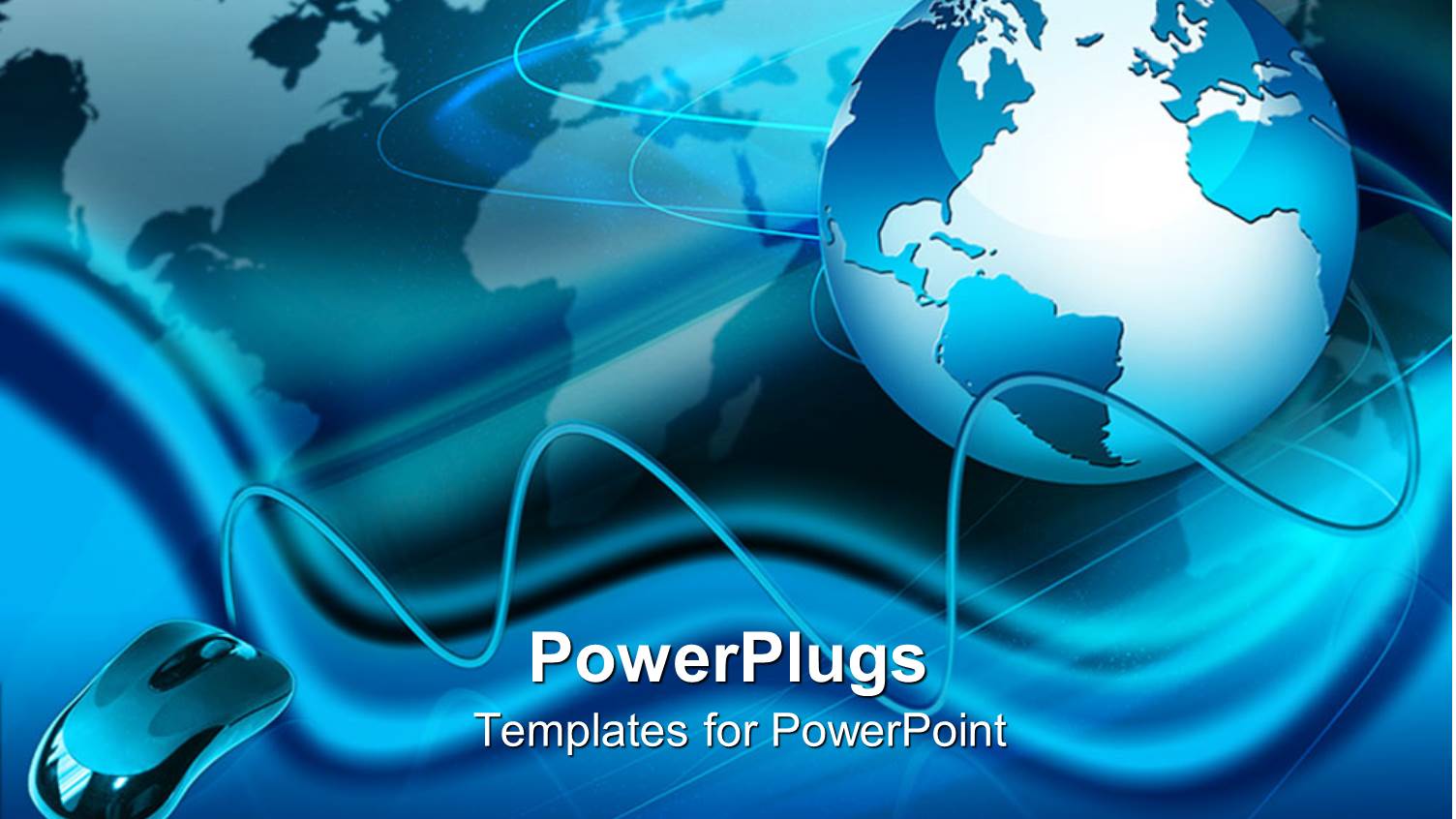 Glossy Globe Planet Earth Surrounded by Mouse Wire on Plain World Map Background